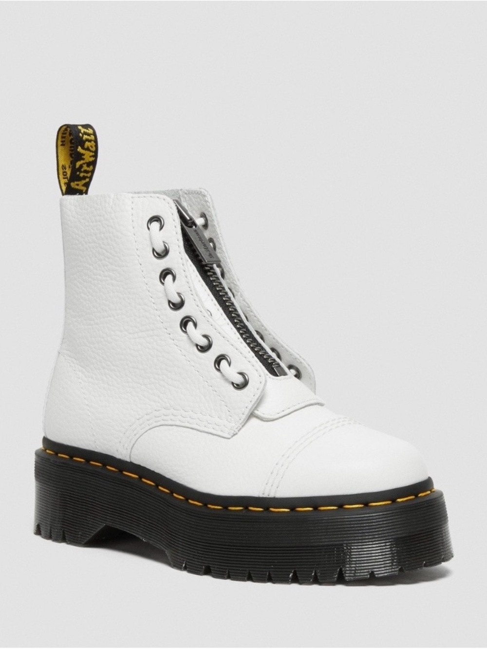DR. MARTENS SINCLAIR MILLED NAPPA LEATHER PLATFORM BOOTS ZIP Sz 8 Unisex